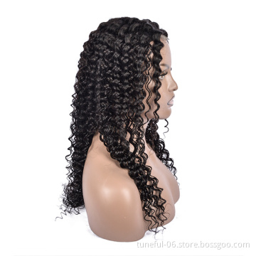Tuneful wholesale Deep wave HD lace human hair brazilian virgin hair 360lace front wigs with 6*2 closure for black women